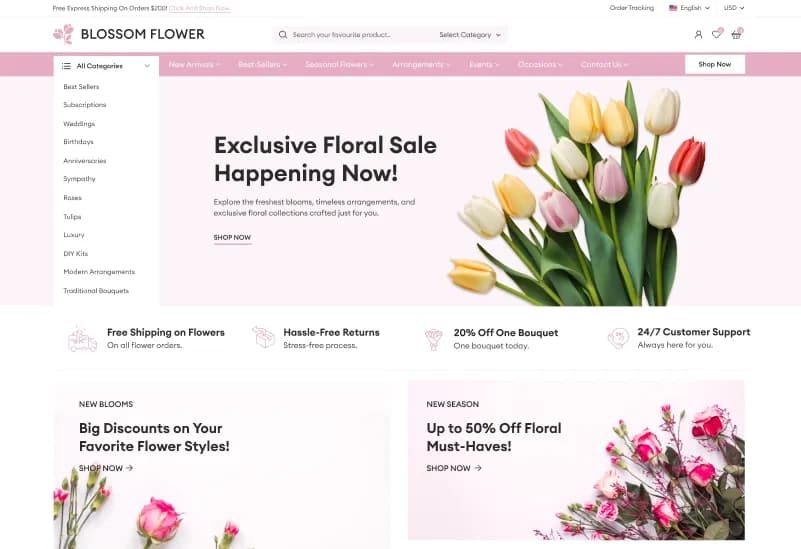 Blossom — Flower Shop eCommerce Figma Template gallery image 10