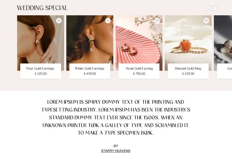 Starry Heavens — Jewelry eCommerce Figma Template gallery image 10