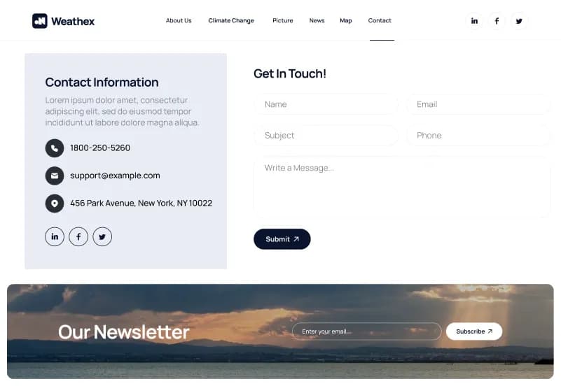 Weathex — Weather Website Figma Template gallery image 10