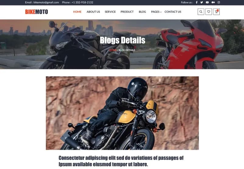 Bike Moto — Motorcycle Website Figma Template gallery image 10
