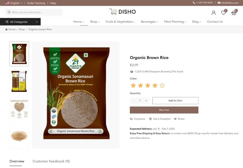 Disho — Food & Grocery eCommerce Figma Template gallery image 11