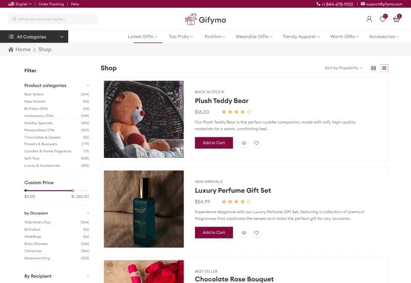 Gifymo — Gift Shop eCommerce Figma Template gallery image 11