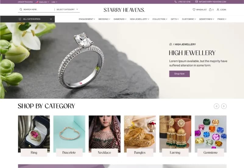 Starry Heavens — Jewelry eCommerce Figma Template gallery image 12