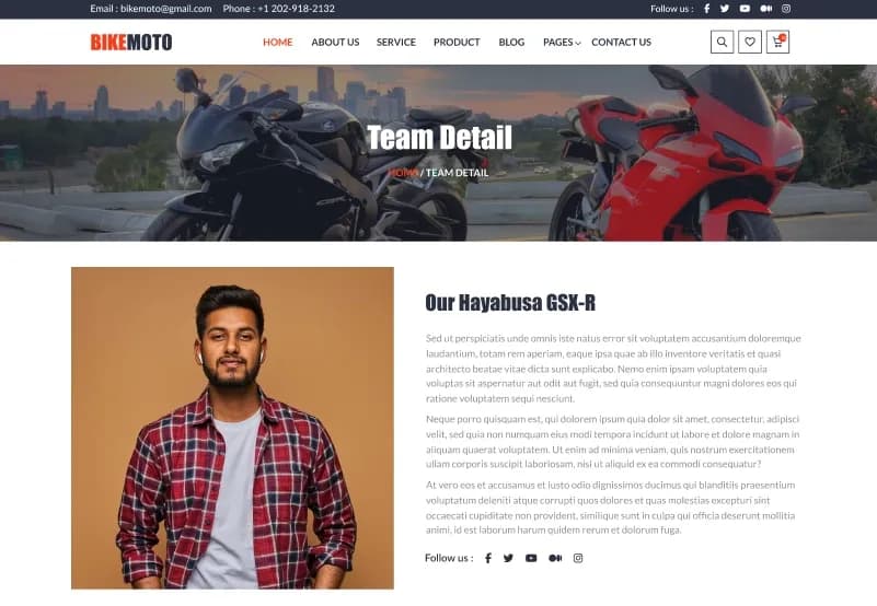 Bike Moto — Motorcycle Website Figma Template gallery image 12