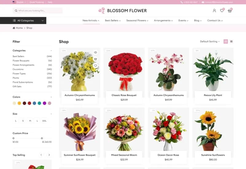 Blossom — Flower Shop eCommerce Figma Template gallery image 13