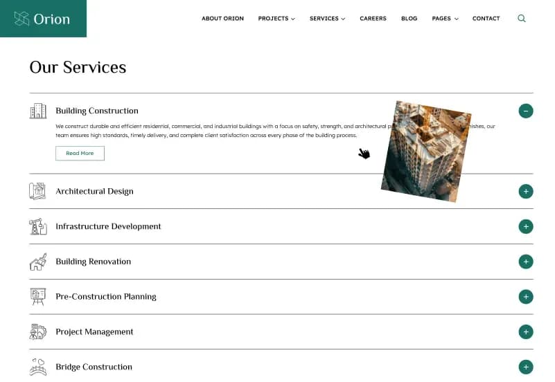 Orion — Craft CMS Construction Starter Kit gallery image 13