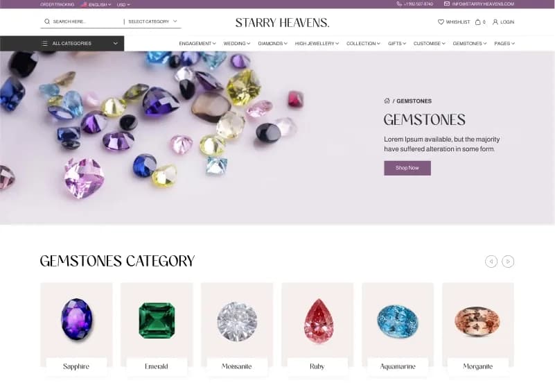 Starry Heavens — Jewelry eCommerce Figma Template gallery image 13
