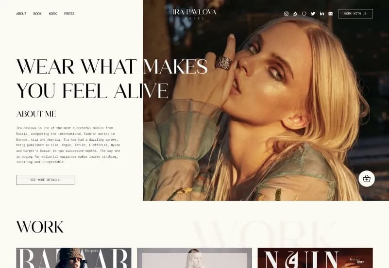 IRA Pavlova — Model Portfolio Figma Template gallery image 1
