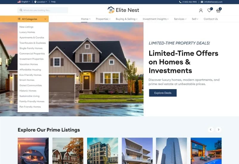 Elite Nest — Real Estate Website Figma Template gallery image 1