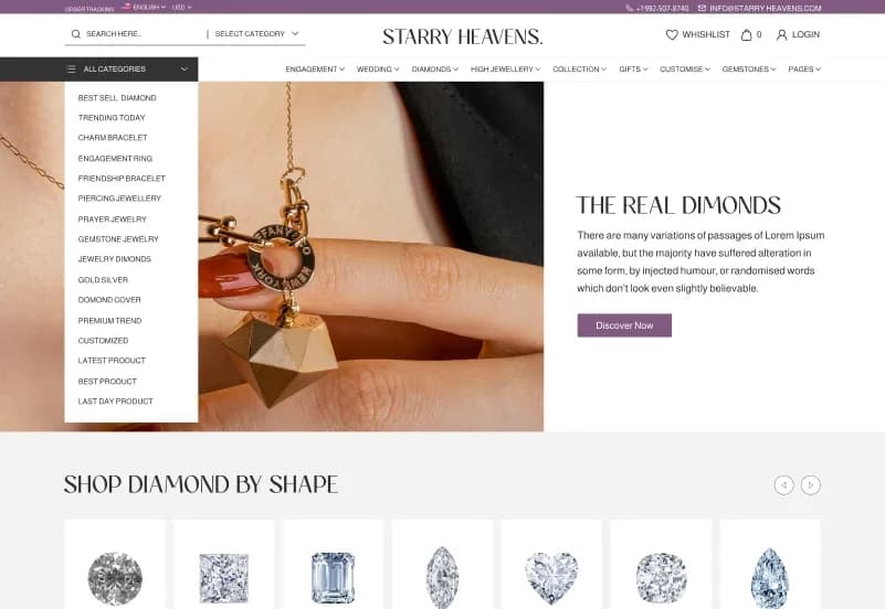 Starry Heavens — Jewelry eCommerce Figma Template gallery image 1