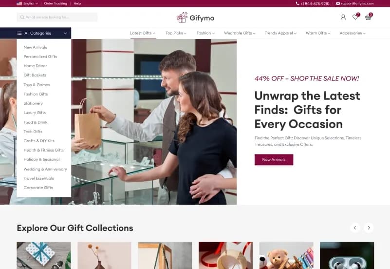 Gifymo — Gift Shop eCommerce Figma Template gallery image 1