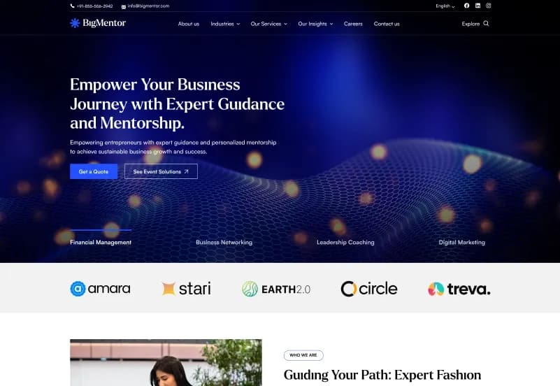 Bigmentor — Business & CMS Admin Dashboard Next.js Website Template gallery image 1