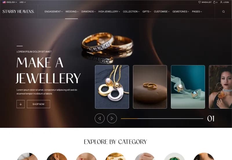 Starry Heavens — Jewelry eCommerce Figma Template gallery image 2