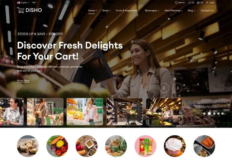 Disho — Food & Grocery eCommerce Figma Template gallery image 3