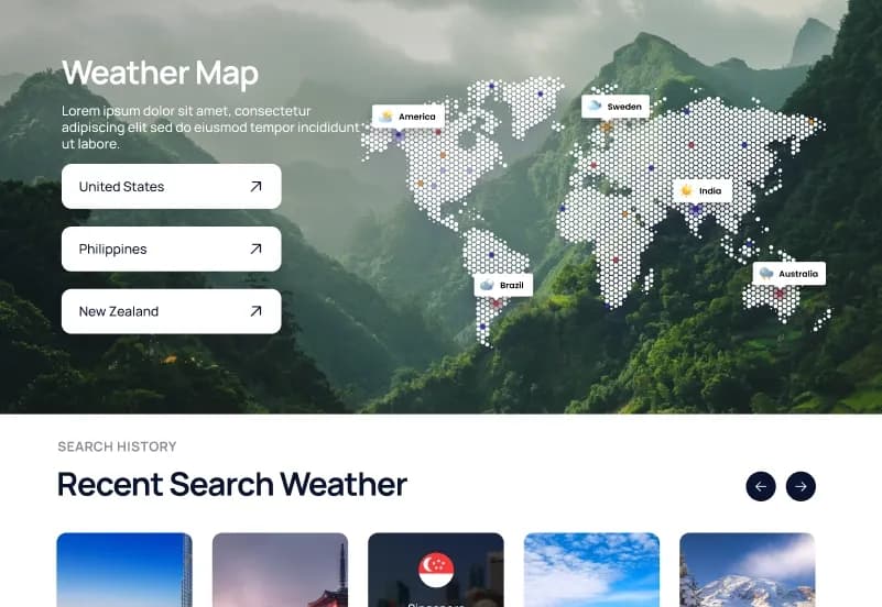 Weathex — Weather Website Figma Template gallery image 3