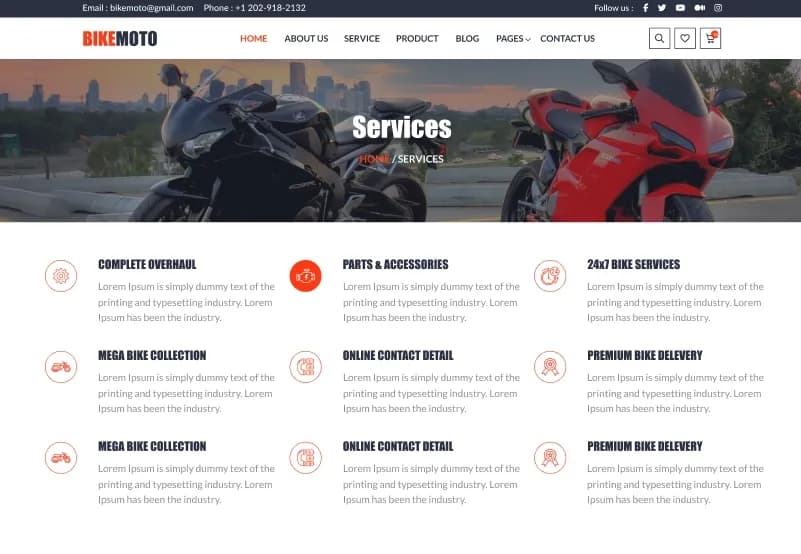 Bike Moto — Motorcycle Website Figma Template gallery image 3