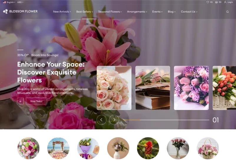Blossom — Flower Shop eCommerce Figma Template gallery image 3