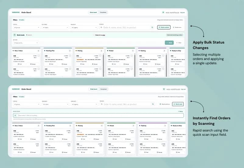 WooCommerce Warehouse Fulfillment Plugin — Kanban Order Board, Picker Assignment, Bin Locations & Staff Portal gallery image 4
