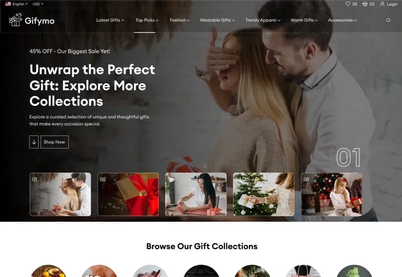 Gifymo — Gift Shop eCommerce Figma Template gallery image 3