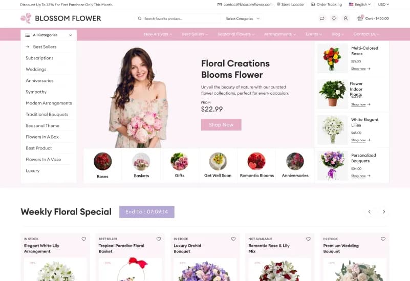Blossom — Flower Shop eCommerce Figma Template gallery image 4