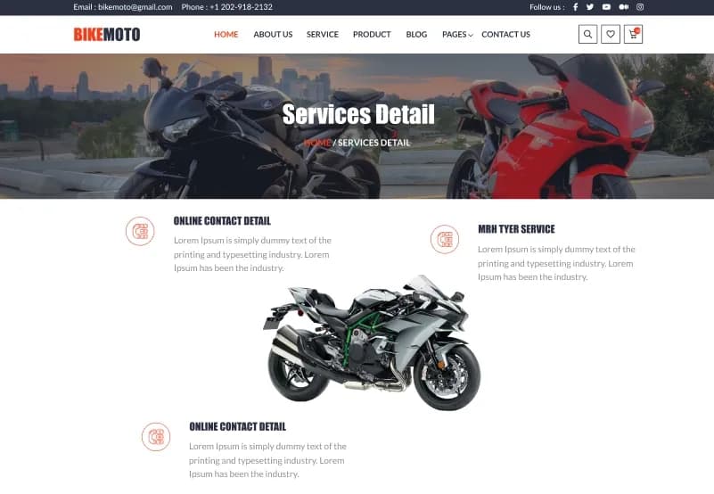 Bike Moto — Motorcycle Website Figma Template gallery image 4