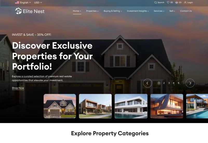 Elite Nest — Real Estate Website Figma Template gallery image 4