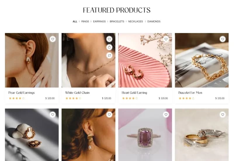 Starry Heavens — Jewelry eCommerce Figma Template gallery image 4