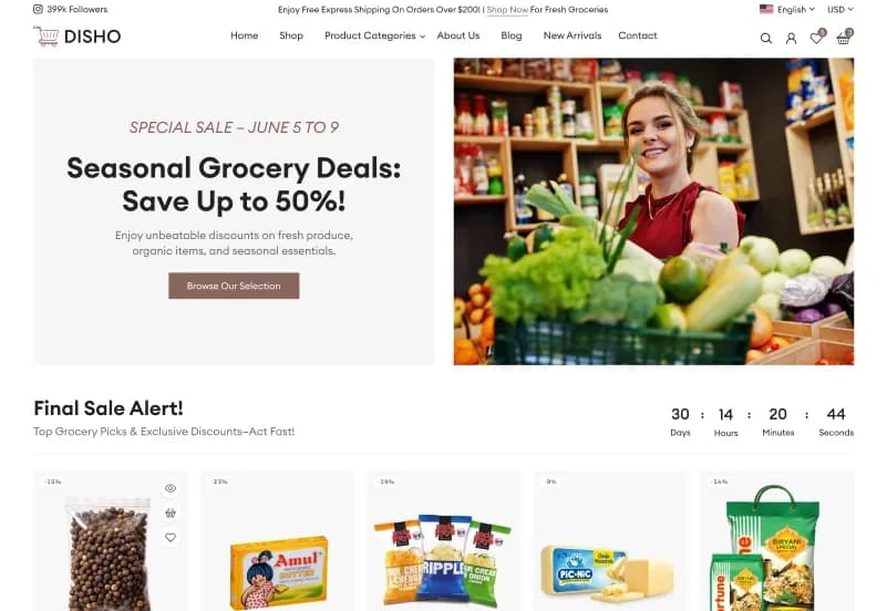 Disho — Food & Grocery eCommerce Figma Template gallery image 6