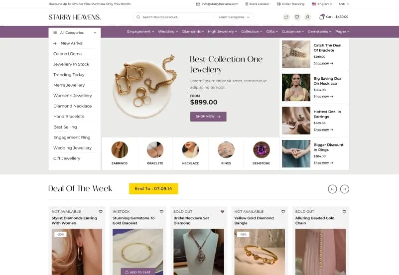 Starry Heavens — Jewelry eCommerce Figma Template gallery image 7