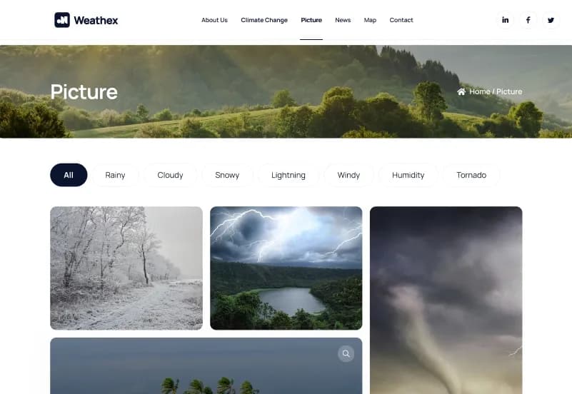 Weathex — Weather Website Figma Template gallery image 7