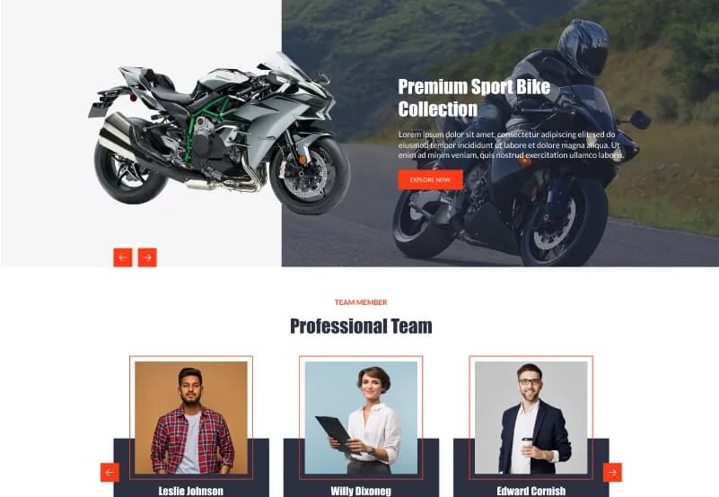 Bike Moto — Motorcycle Website Figma Template gallery image 7