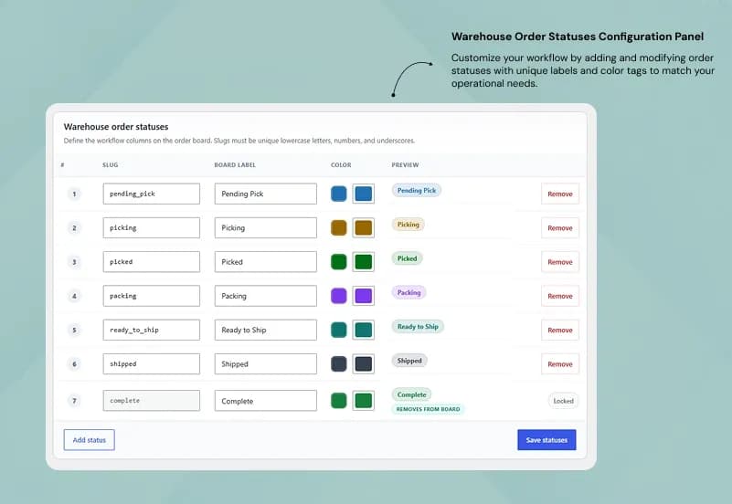 WooCommerce Warehouse Fulfillment Plugin — Kanban Order Board, Picker Assignment, Bin Locations & Staff Portal gallery image 8