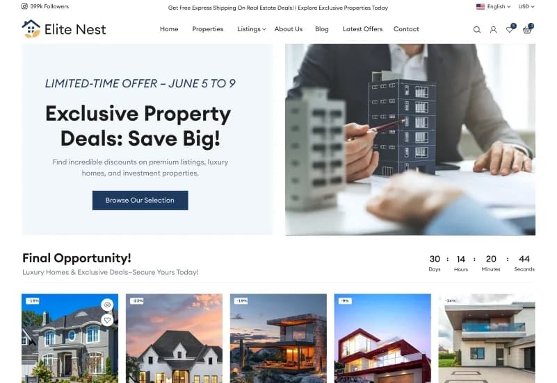 Elite Nest — Real Estate Website Figma Template gallery image 7