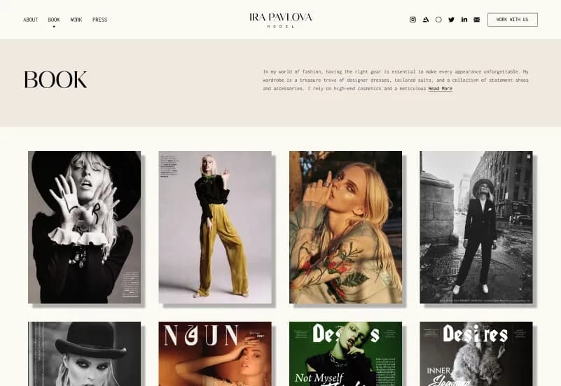 IRA Pavlova — Model Portfolio Figma Template gallery image 7