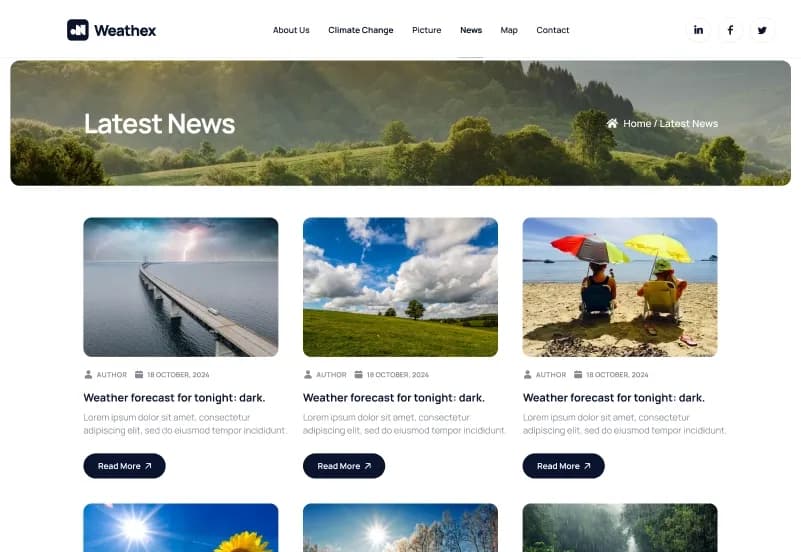 Weathex — Weather Website Figma Template gallery image 8
