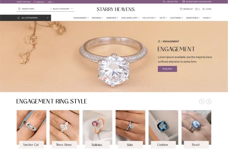 Starry Heavens — Jewelry eCommerce Figma Template gallery image 8