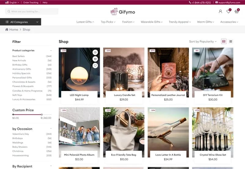 Gifymo — Gift Shop eCommerce Figma Template gallery image 9