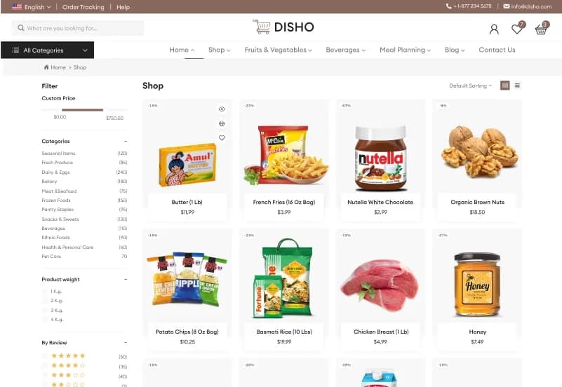 Disho — Food & Grocery eCommerce Figma Template gallery image 9