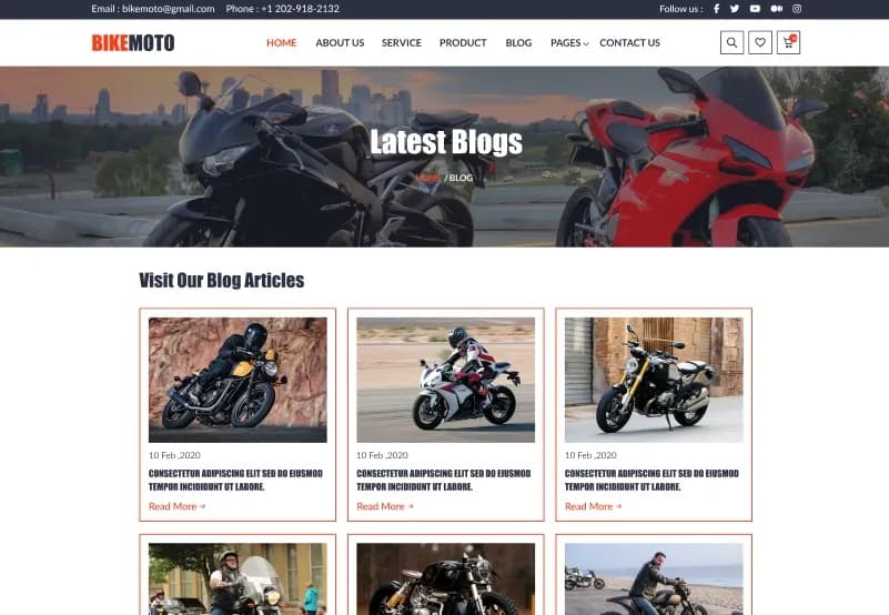 Bike Moto — Motorcycle Website Figma Template gallery image 9