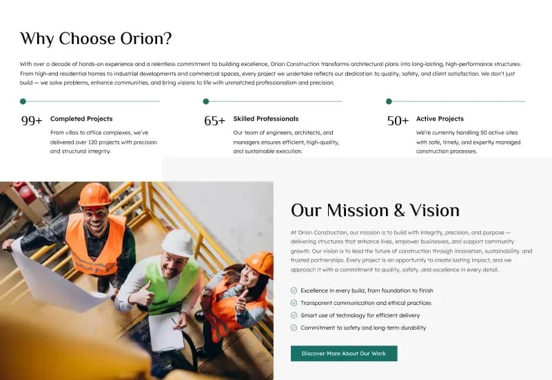 Orion — Craft CMS Construction Starter Kit gallery image 9