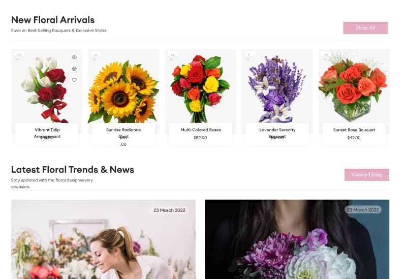Blossom — Flower Shop eCommerce Figma Template gallery image 9