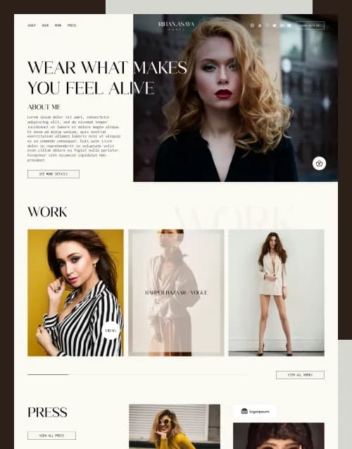 Rihan Model - Premium website template by WebbyCrown Solutions