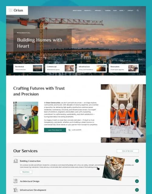 Orion - Premium website template by WebbyCrown Solutions