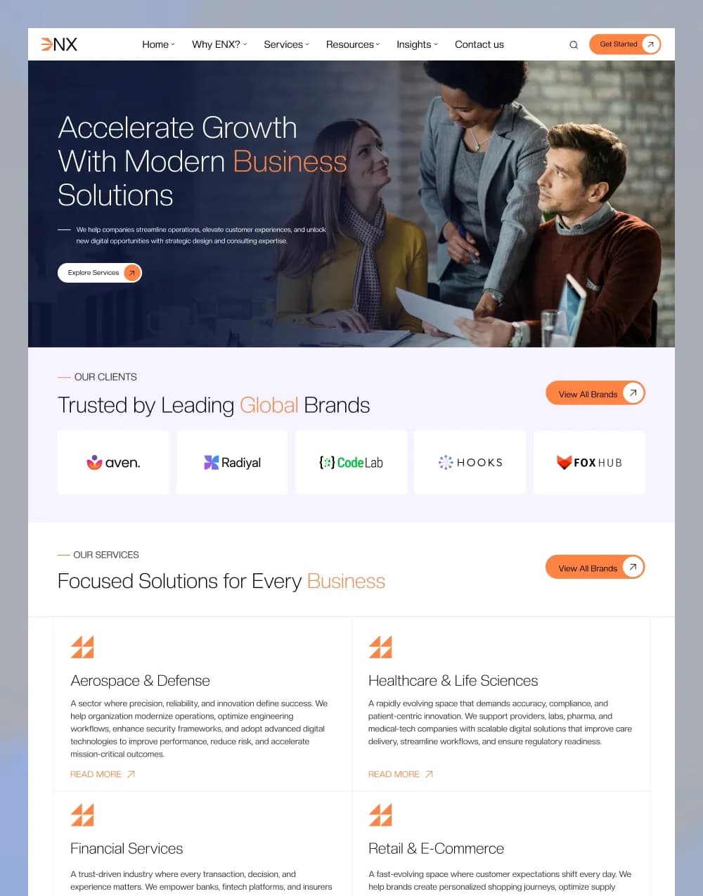 ENX - Premium website template by WebbyCrown Solutions