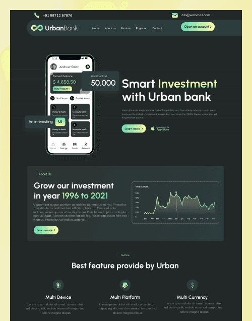Urban Bank - Premium website template by WebbyCrown Solutions