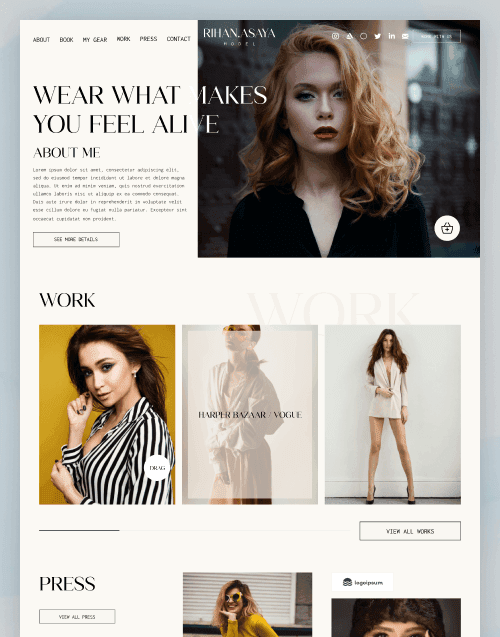 Rihan Asaya – Model Portfolio & Fashion Agency Tailwind HTML Template