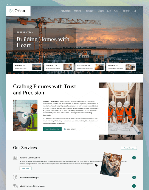Orion: Construction Nextjs CMS Admin Dashboard Template