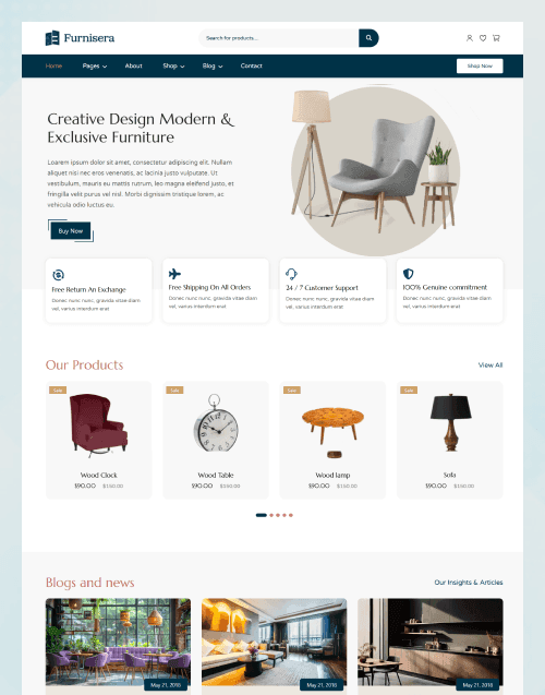 Furnisera — Furniture & Interior Design Next.js Website Template