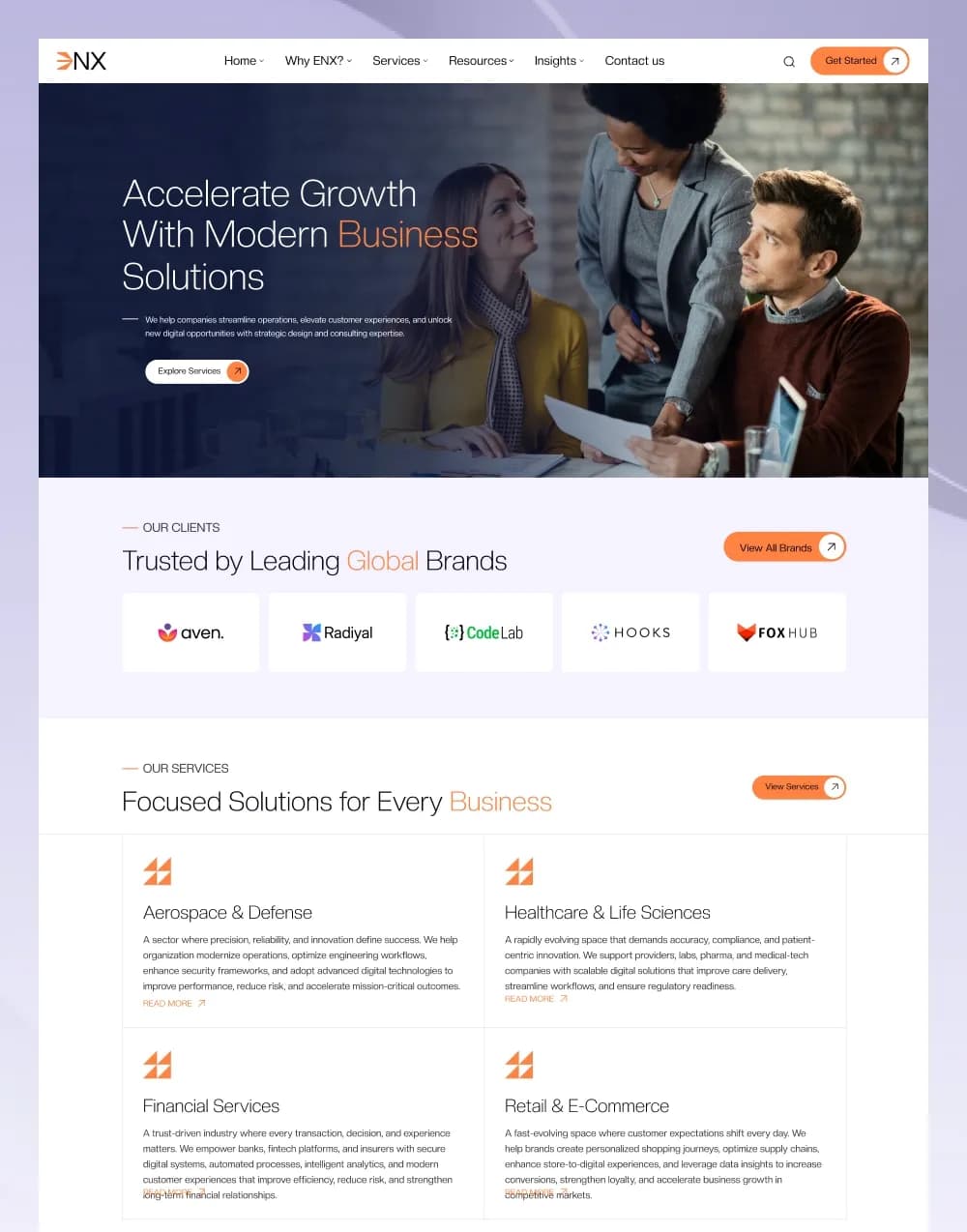 ENX - Premium website template by WebbyCrown Solutions