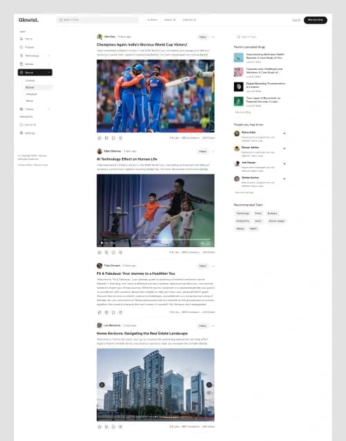 Glowist - Premium website template by WebbyCrown Solutions